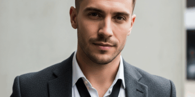 Man with sharp modern haircut style evolution