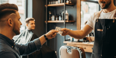 man paying barber with cash tip after fresh haircut in moder 20260331 134245