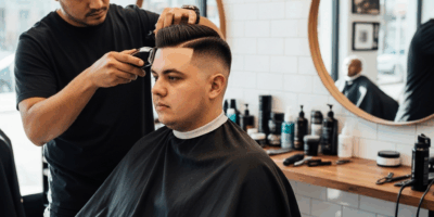 man with round face getting a high fade haircut at barber cl 20260331 134304