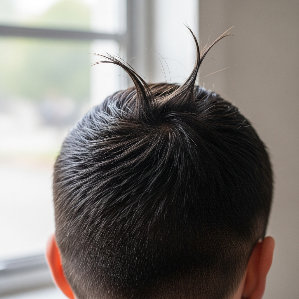 Cowlick at the Crown That Ruins Every Haircut